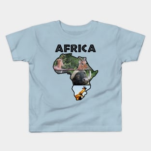 Africa Wildlife Continent Collage Kids T-Shirt